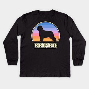 Briard Vintage Sunset Dog Kids Long Sleeve T-Shirt